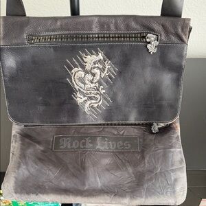 Mark Nason Black Leather Messenger Bag